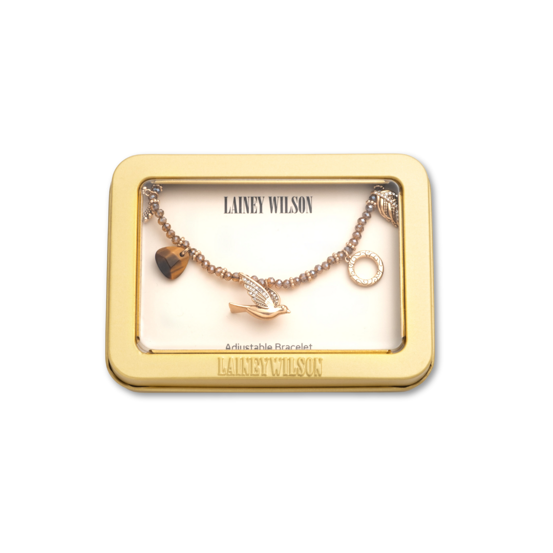 Peace Taupe Charm Bracelet