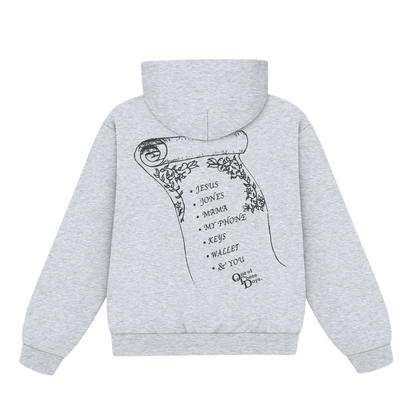 Phone, Keys, Wallet Grey Hoodie x One Of These Days