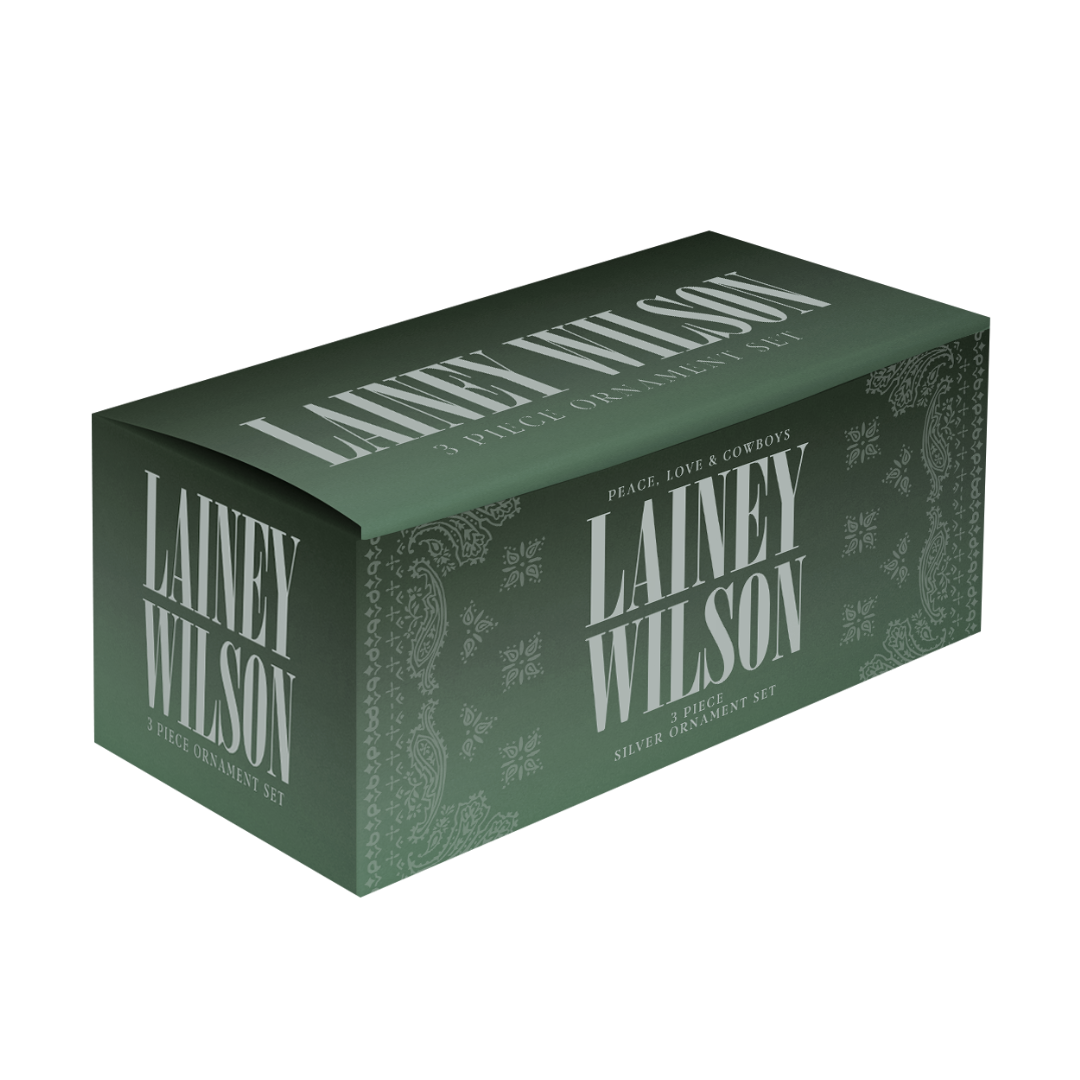 Peace Love and Cowboys Disco Ornament Set