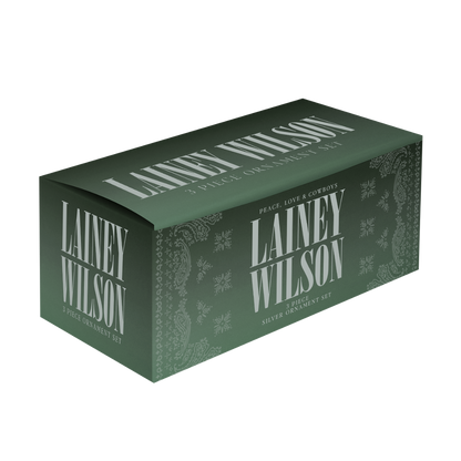 Peace Love and Cowboys Disco Ornament Set