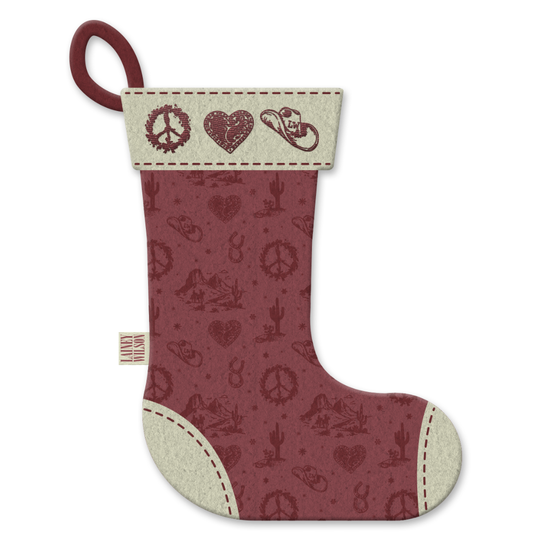 Peace Love and Cowboys Holiday Stocking