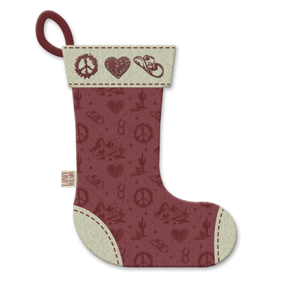 Peace Love and Cowboys Holiday Stocking