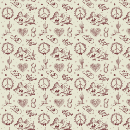 Peace Love and Cowboys Wrapping Paper