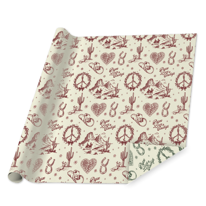 Peace Love and Cowboys Wrapping Paper