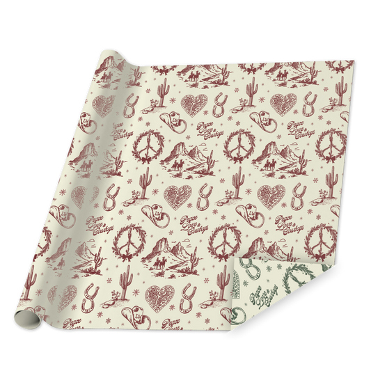 Peace Love and Cowboys Wrapping Paper
