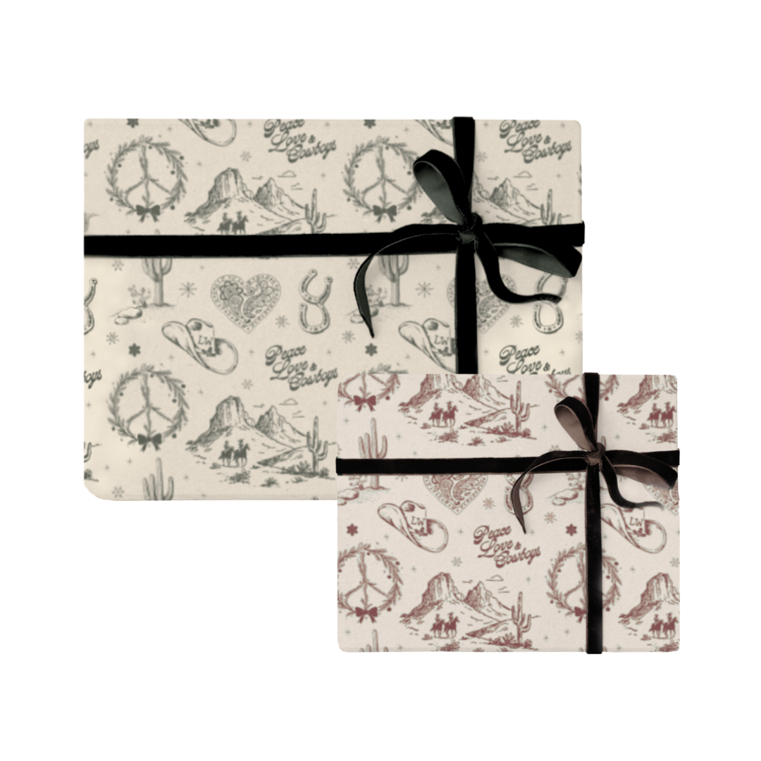 Peace Love and Cowboys Wrapping Paper