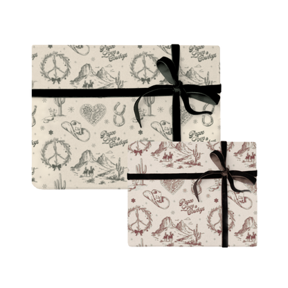 Peace Love and Cowboys Wrapping Paper