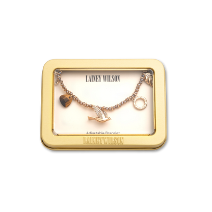 Peace Taupe Charm Bracelet