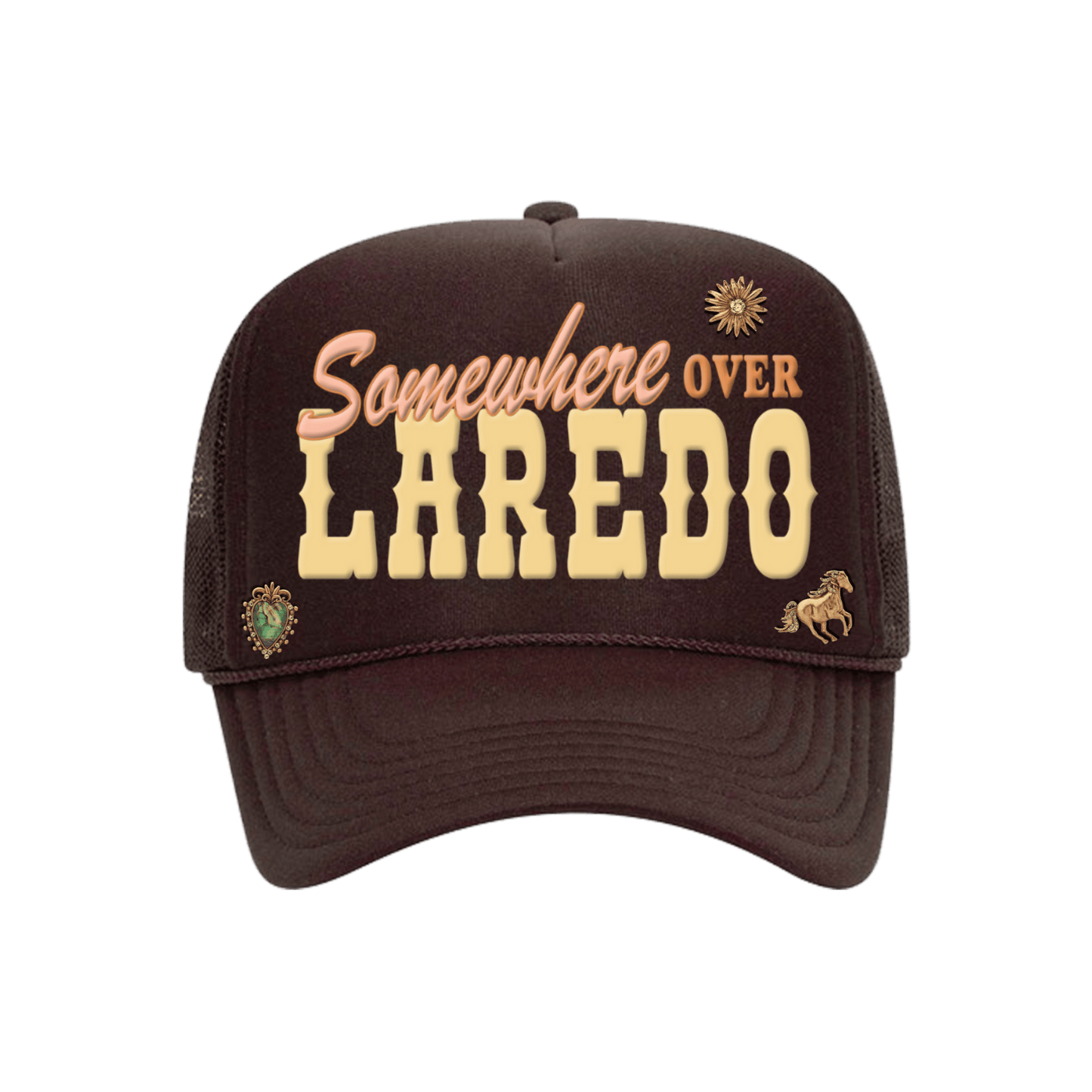 Somewhere Over Laredo Trucker Hat + Motif Pin Pack